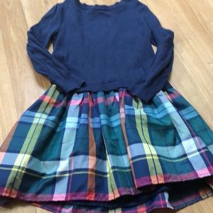 GAP Kids Dress - Navy and Multicolor Plaid